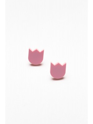 Tulip Pink Stud Earring