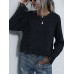 Women Printing O  Neck Long Sleeves Casual Loose Knitted Sweater