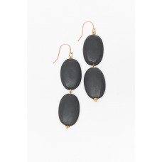 Harlow Charcoal Wood Drop Earring